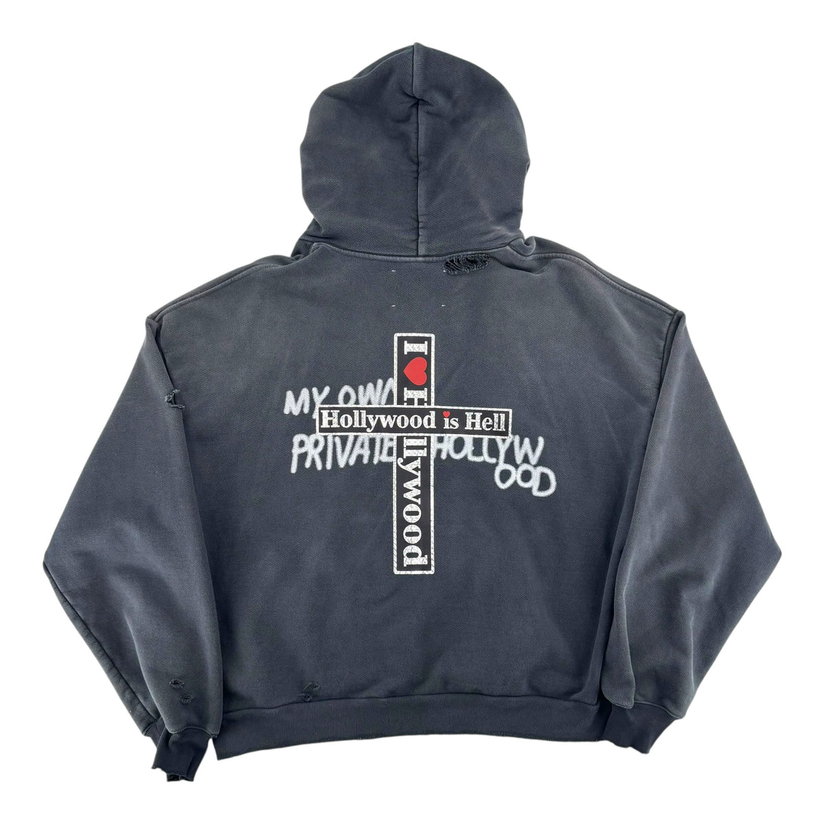 Paly I Love Hollywood Hoodie Washed Grey