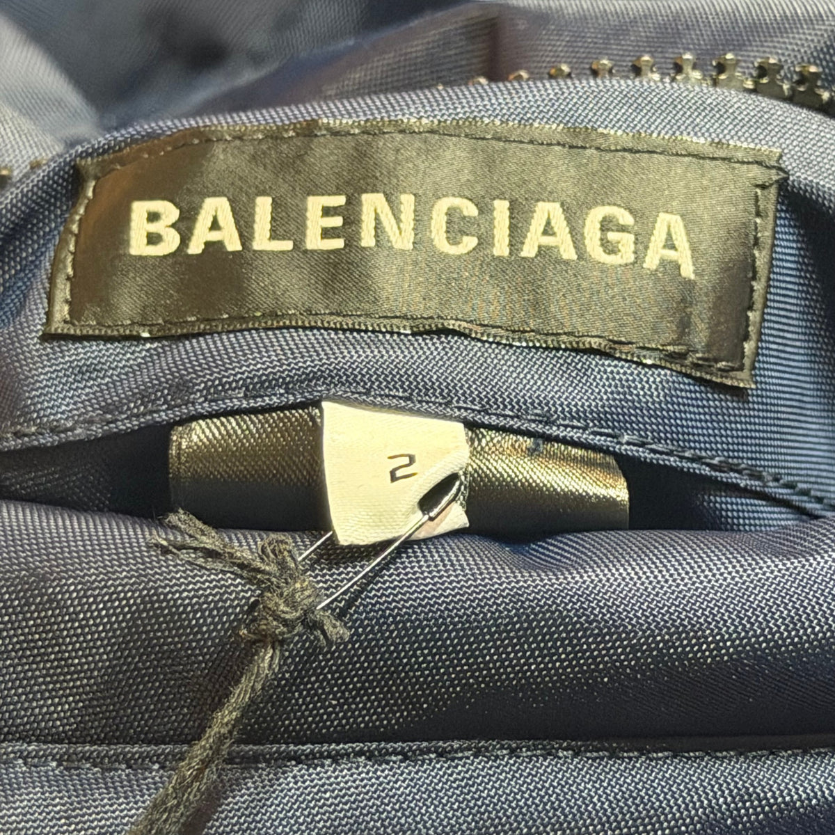 Balenciaga Logo Reversible Puffer Navy