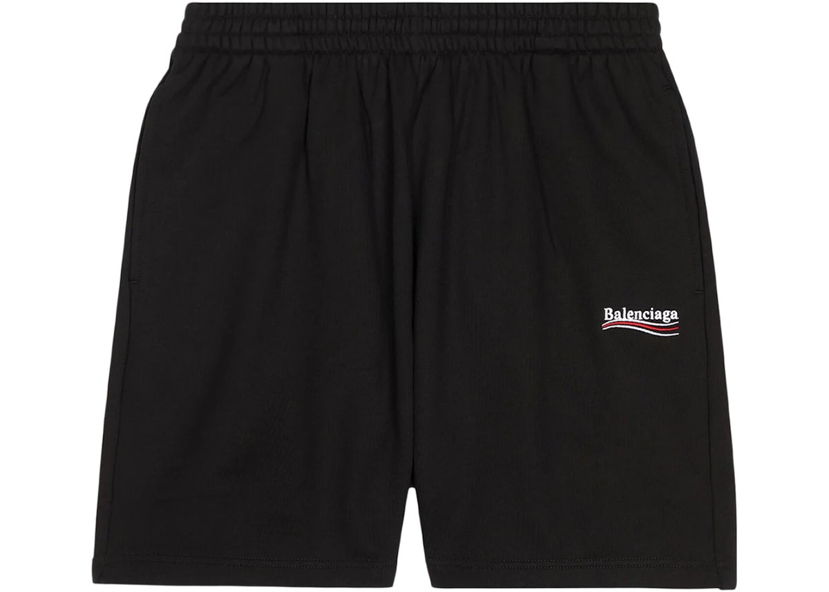 Balenciaga Political Campaign Large Fit Sweat Shorts Black/White