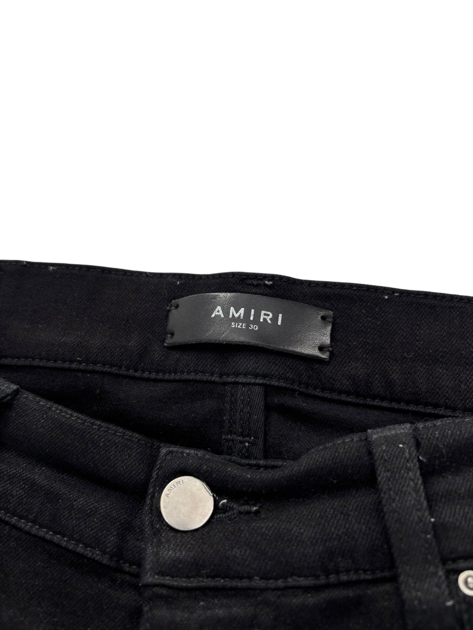 Amiri Script Logo Patch Denim Black