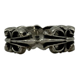 Chrome Hearts Diamond Floral Heart Ring Silver