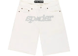 Sp5der V3 Logo Denim Short White
