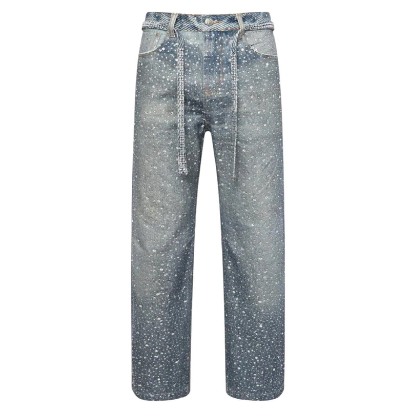 Birth Of Royal Child 3D Printed Washed Swarovski Diamond Jean Blue