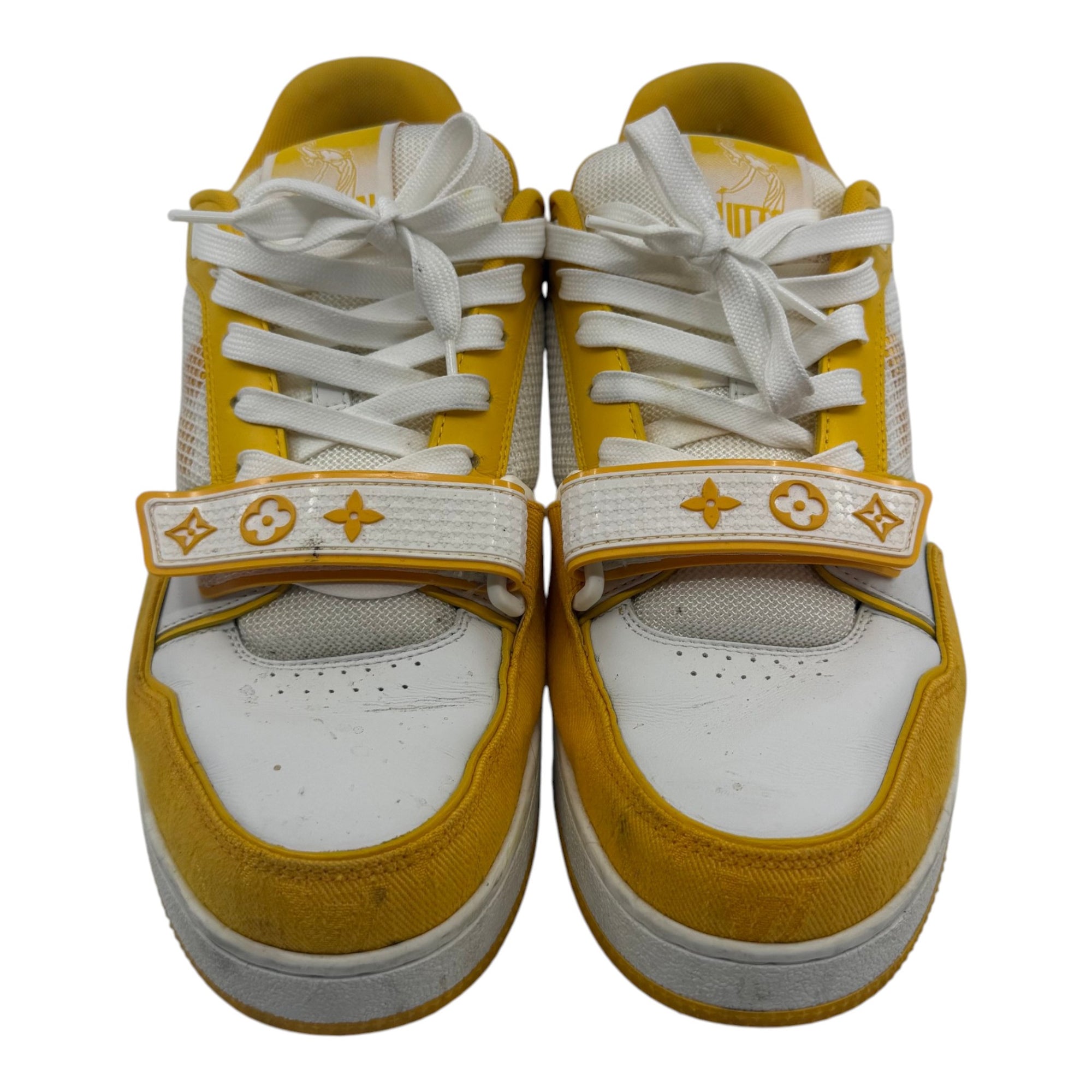 Louis Vuitton Trainer Low Velcro Strap Yellow Monogram Denim