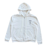 Chrome Hearts T-Bar Logo Zip Up Hoodie White