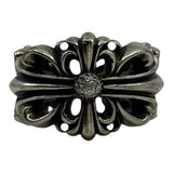 Chrome Hearts Diamond Floral Ring Silver