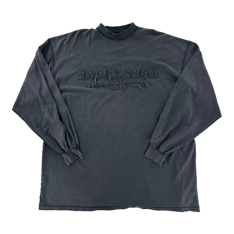 Balenciaga Inside Out Vintage BB Longsleeve Tee Washed Black