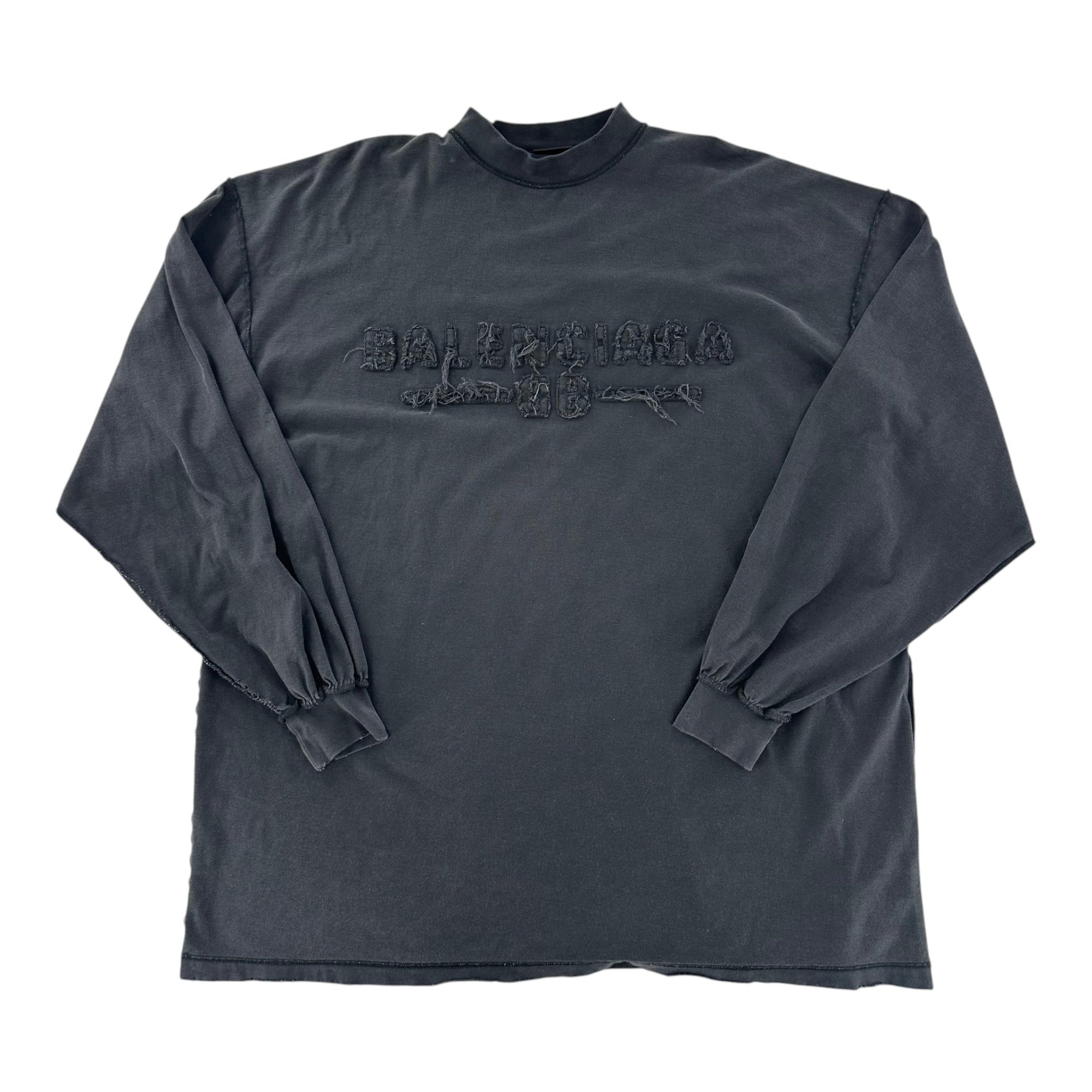 Balenciaga Inside Out Vintage BB Longsleeve Tee Washed Black