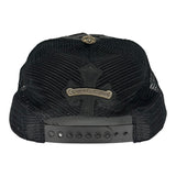Chrome Hearts Cemetary Cross Leather Stitched Trucker Hat Black