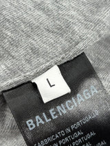 Balenciaga Logo Print Hoodie Grey