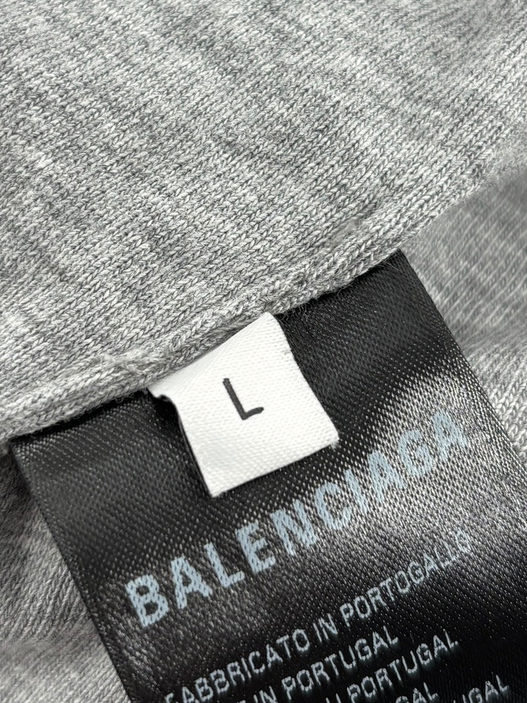 Balenciaga Logo Print Hoodie Grey