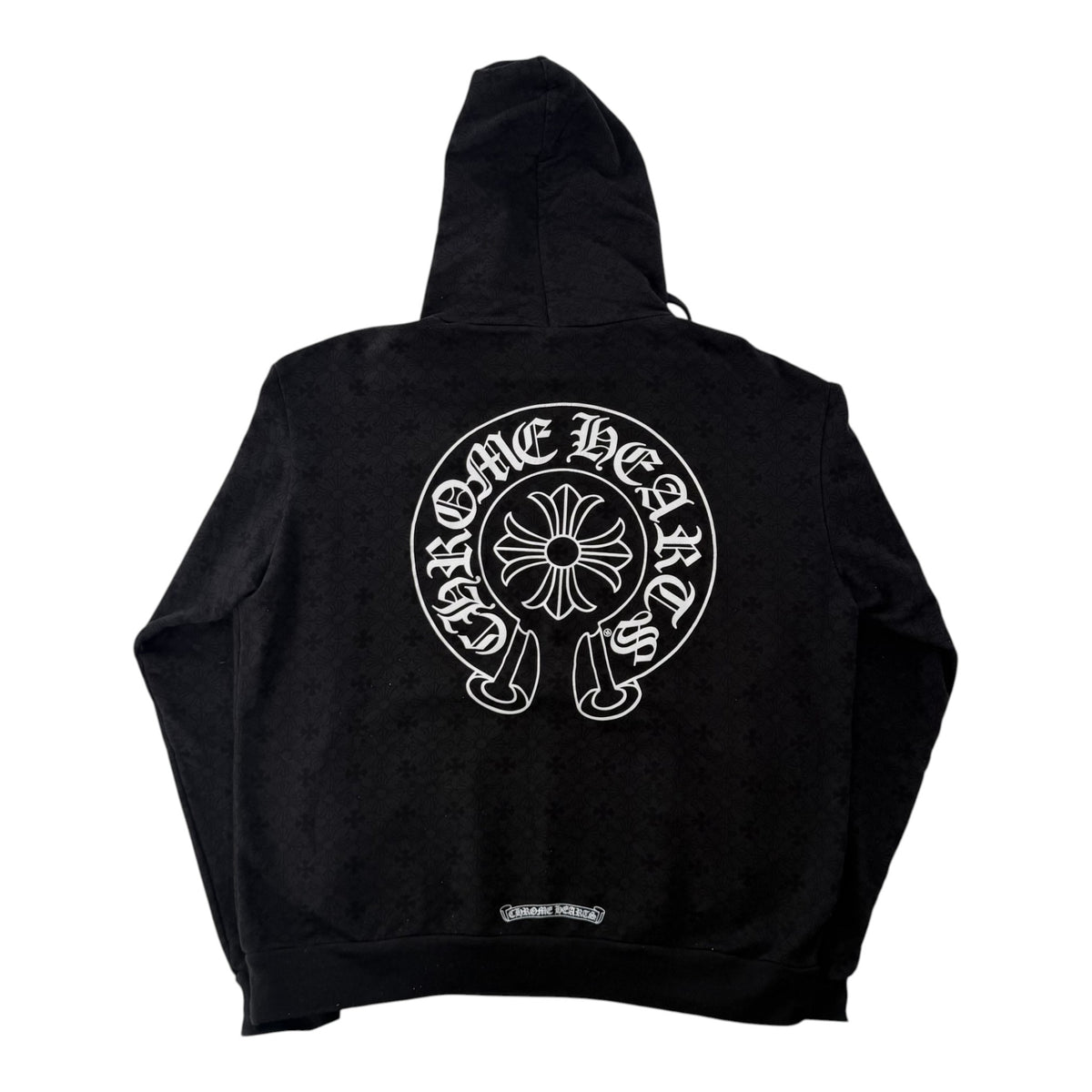 Chrome Hearts Monogram Vertical Logo Hoodie Black