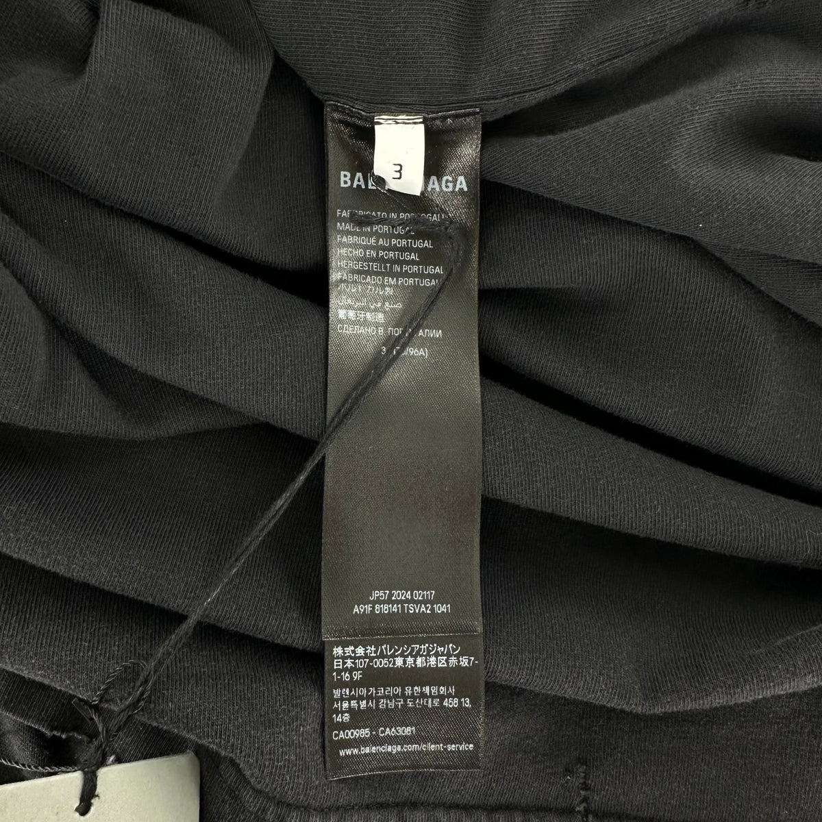 Balenciaga Inside Out Vintage BB Longsleeve Tee Washed Black