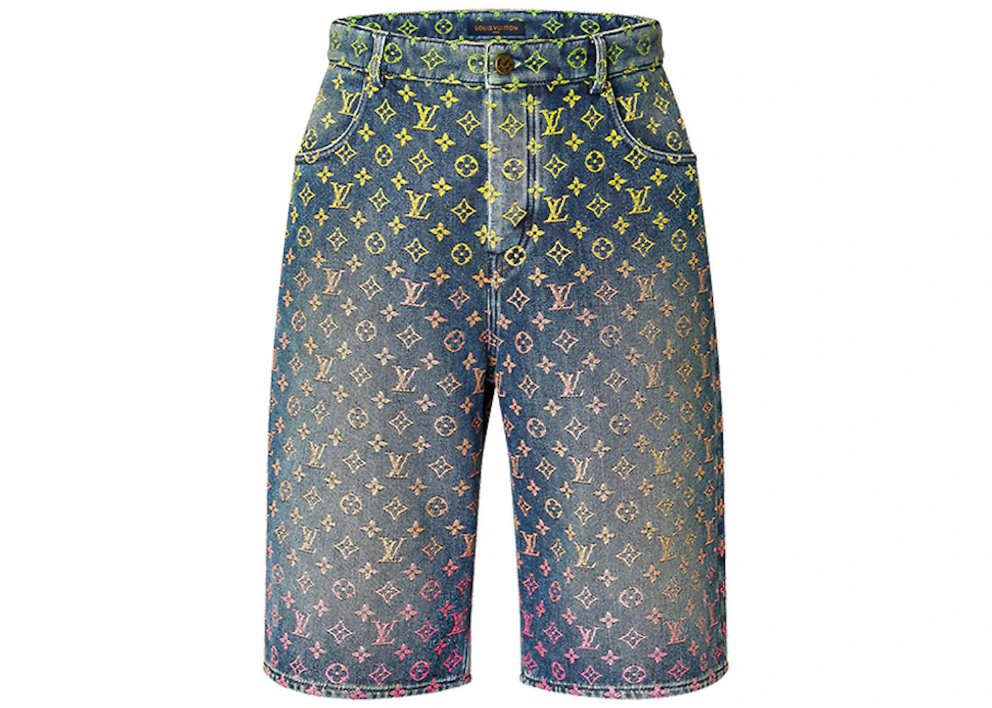 Louis Vuitton Rainbow Monogram Denim Shorts Blue - Lightly Worn