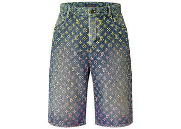 Louis Vuitton Rainbow Monogram Denim Shorts Blue - Lightly Worn