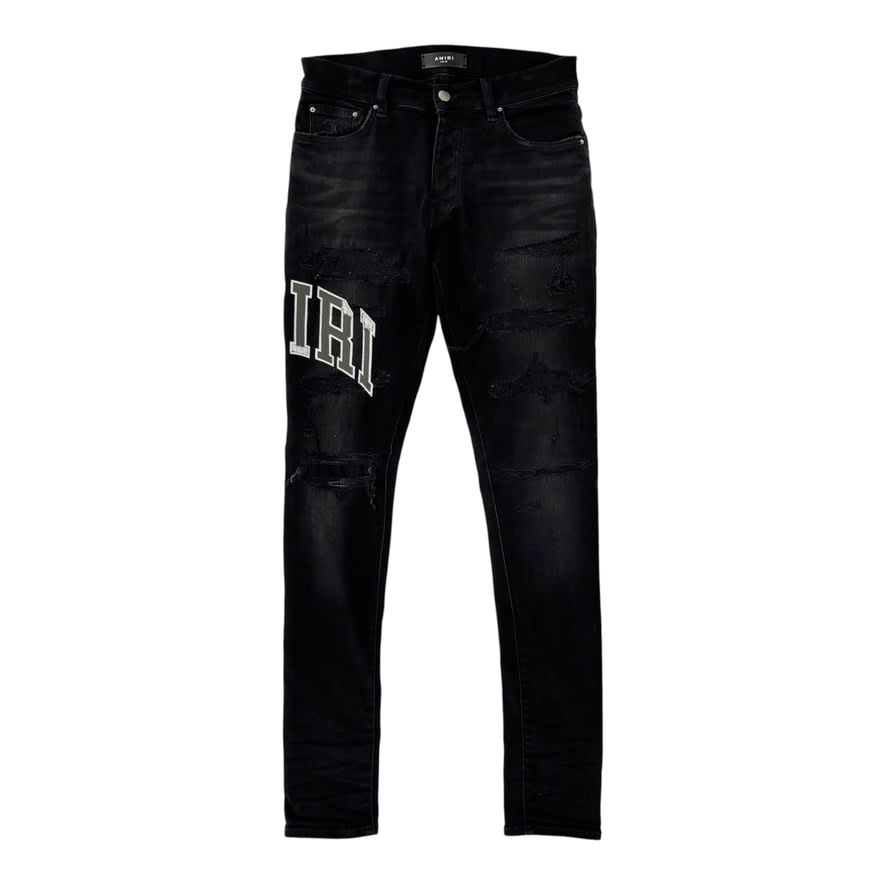Amiri Logo Patch Denim Black