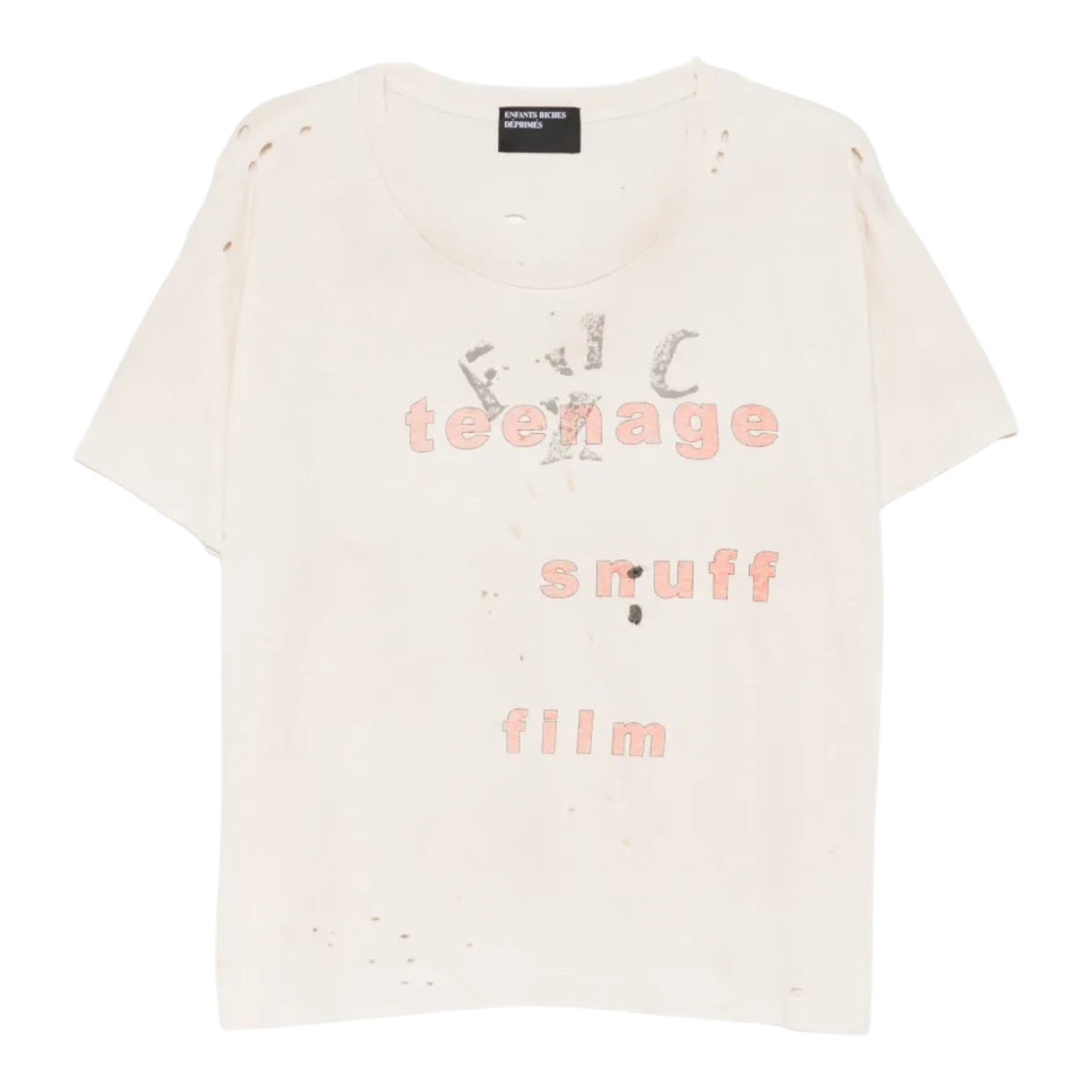 ERD Teenage Snuff Film Distressed Tee Cream