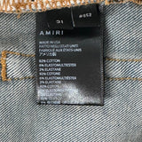Amiri MX1 Cracked Pink Leather Patched Jean