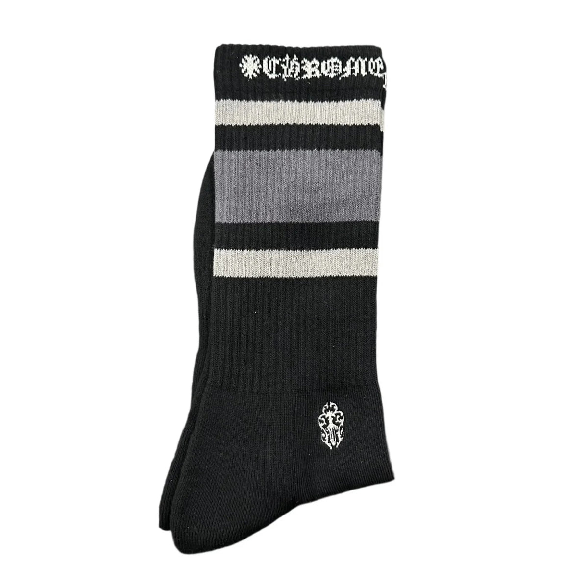 Chrome Hearts Stripe Socks Grey Black