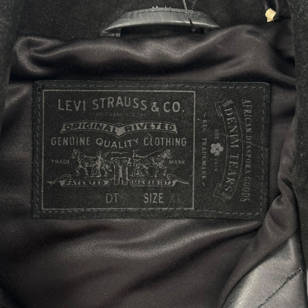 Denim Tears x Levi's Leather Cotton Wreath Type-3 Jacket Black Denim