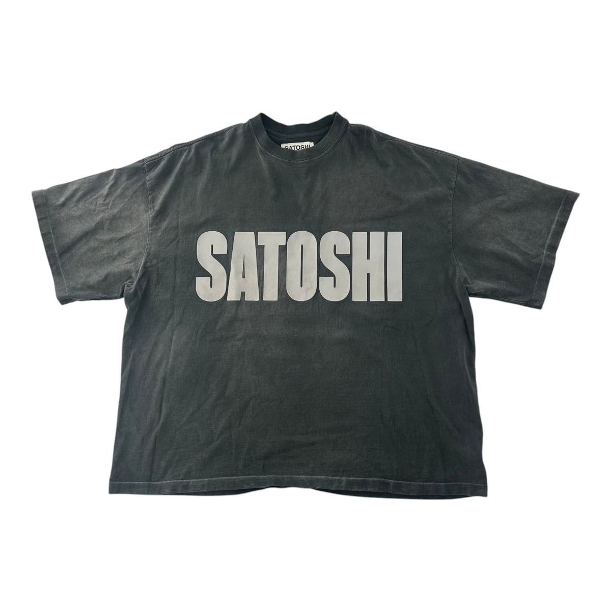 Satoshi Nakamoto Impact Oversized Logo Tee Grey