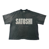 Satoshi Nakamoto Impact Oversized Logo Tee Grey