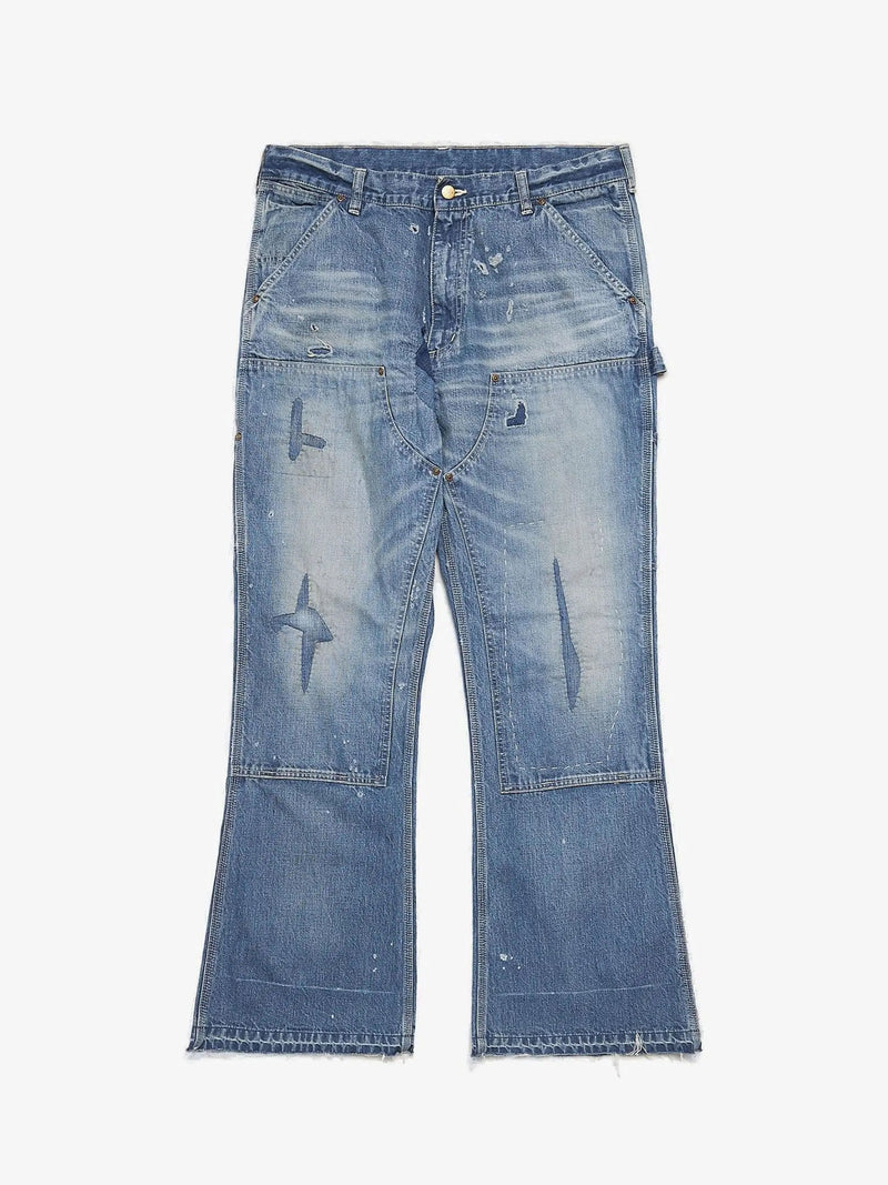 Saint Michael Flared Carpenter Denim Jeans Blue