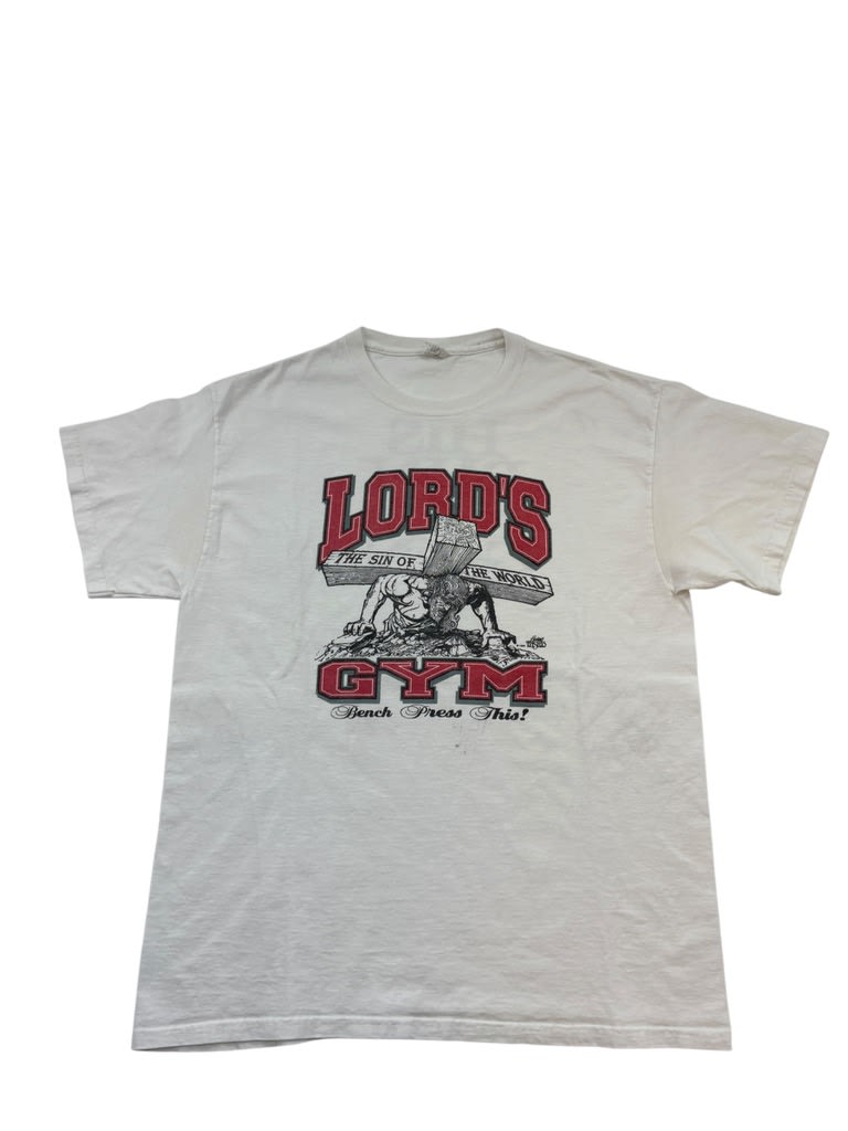 JESUS Lord's Gym His Pain Your Gain Tee Red/White