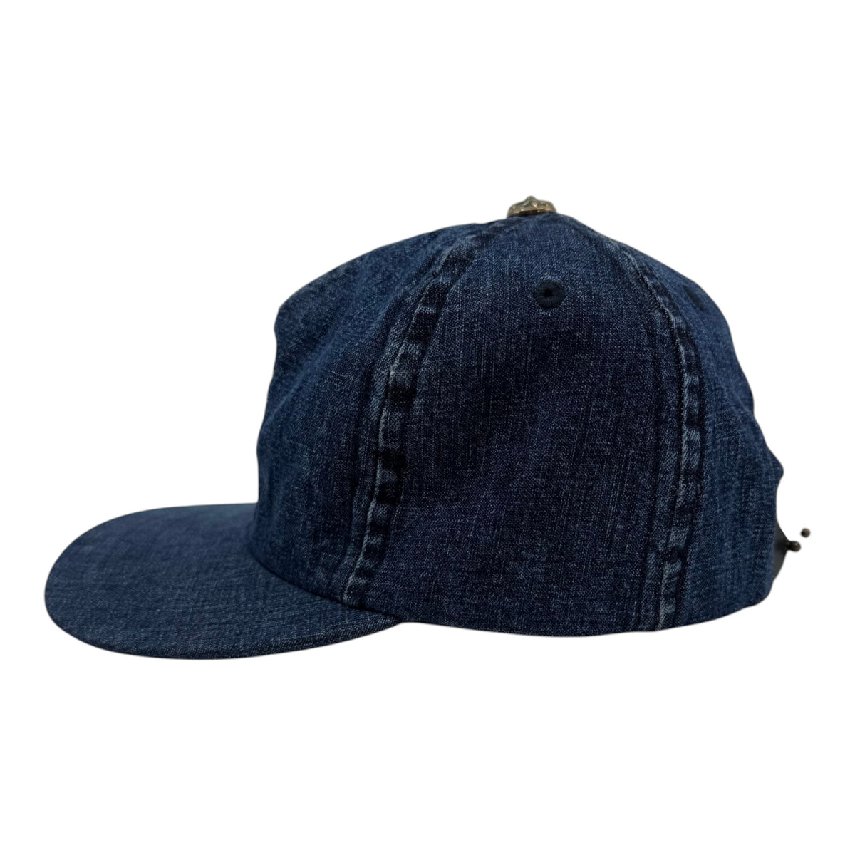 Chrome Hearts Dagger Embroidered Silver Button Cap Denim