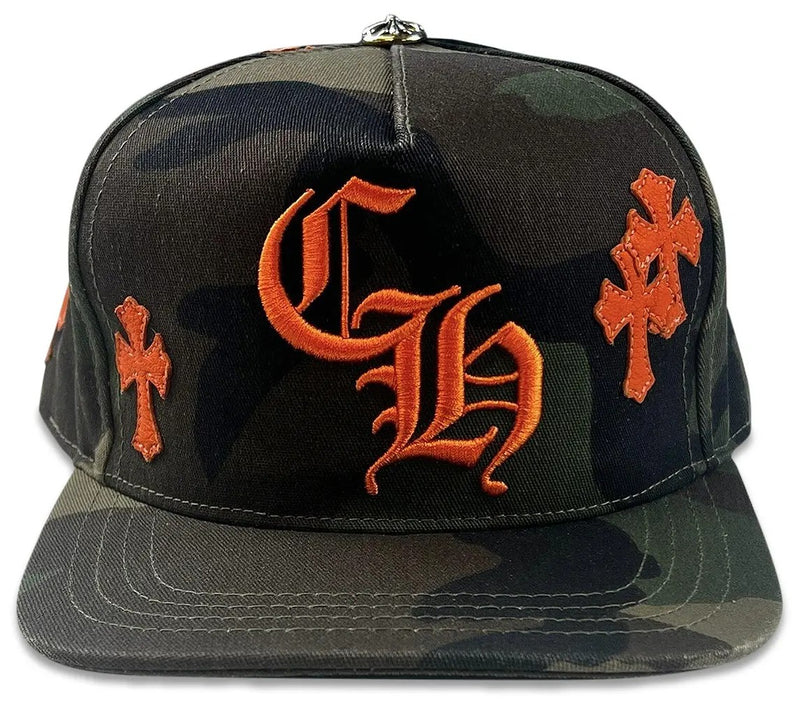 Chrome Hearts Cross Patch Hat Camo Orange