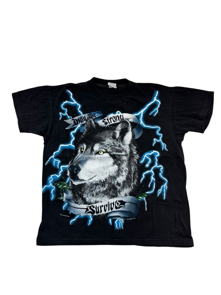 AMERICAN THUNDER Wolf Tee Black