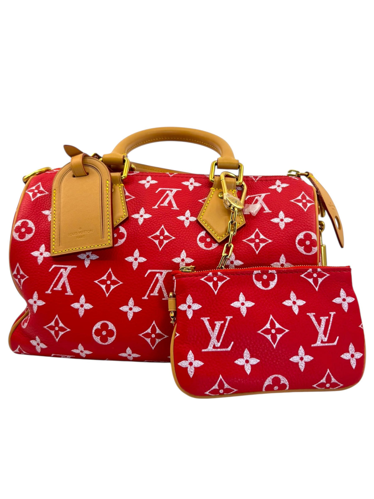 Louis Vuitton Speedy P9 Bandoulière 25 Monogram Leather Red