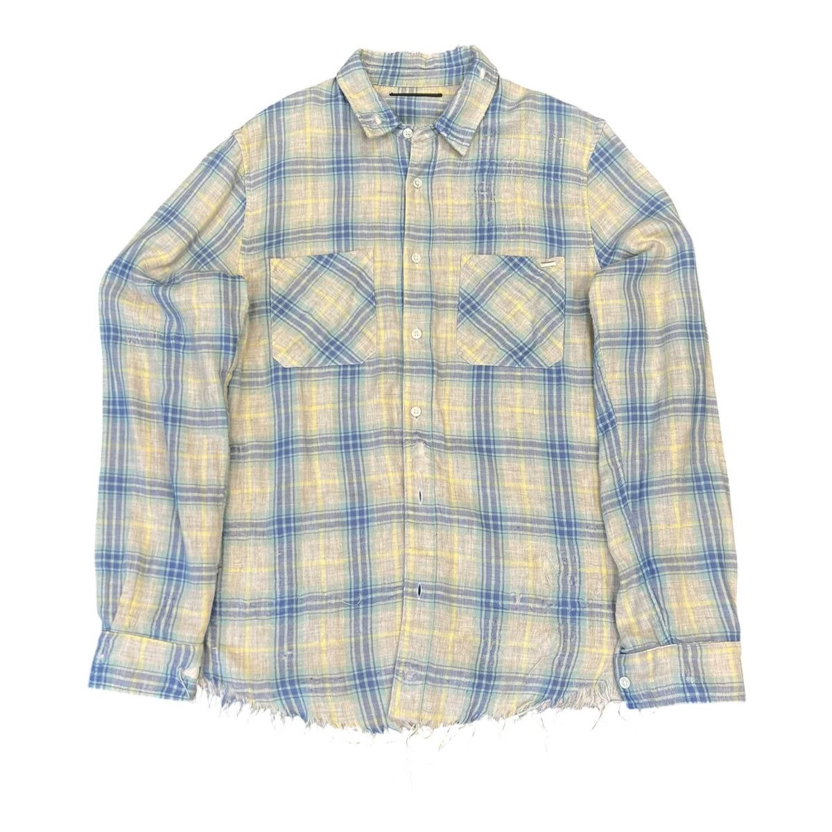 Amiri Flannel Blue Cream