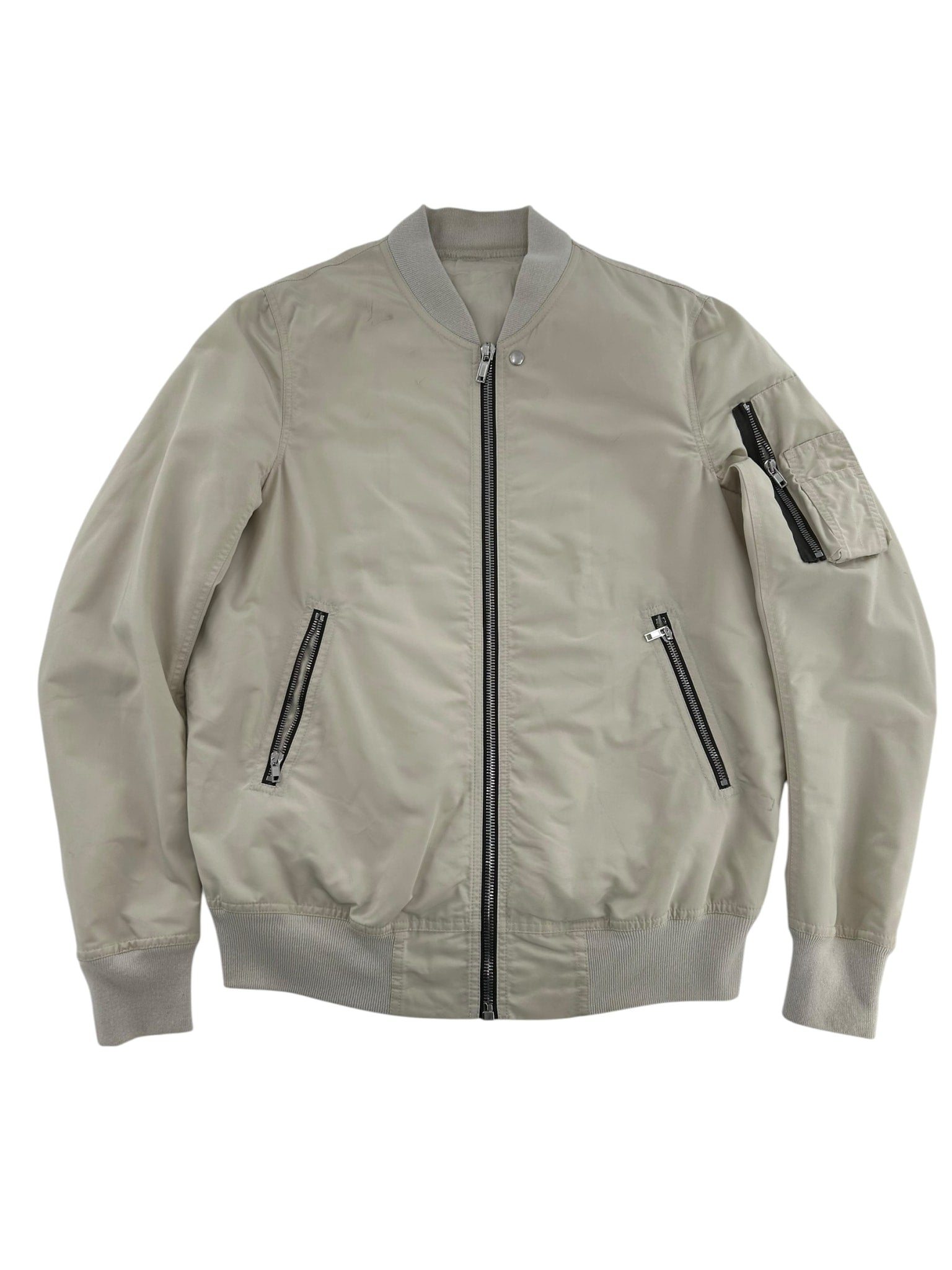 Rick Owens Beige Bomber Jacket