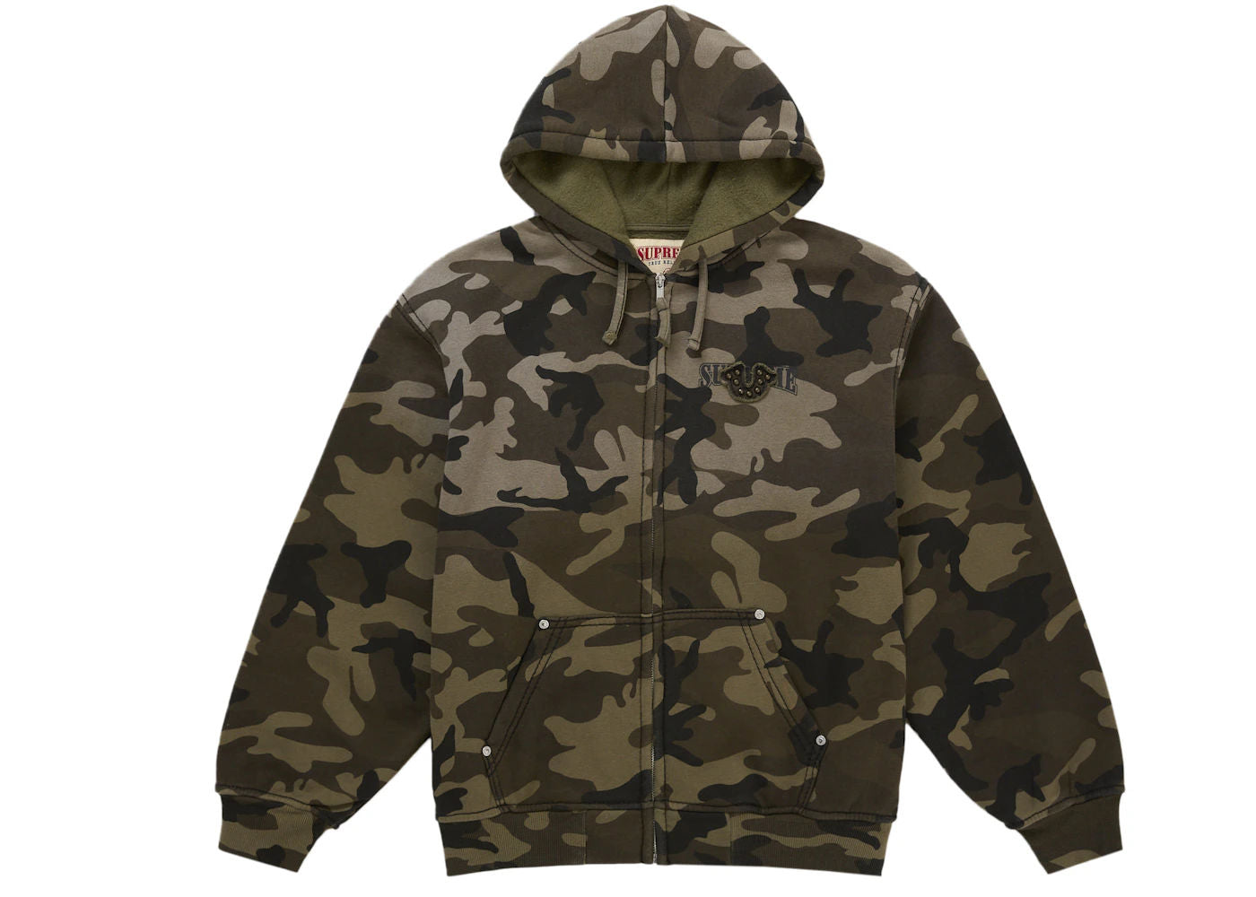 Supreme True Religion Zip Up Hooded Sweatshirt (FW25) Woodland Camo