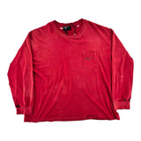 ERD Thrashed Logo Long-Sleeve Pocket T-Shirt Red