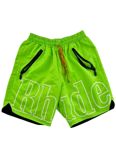 Rhude Rh Logo Track Shorts Neon