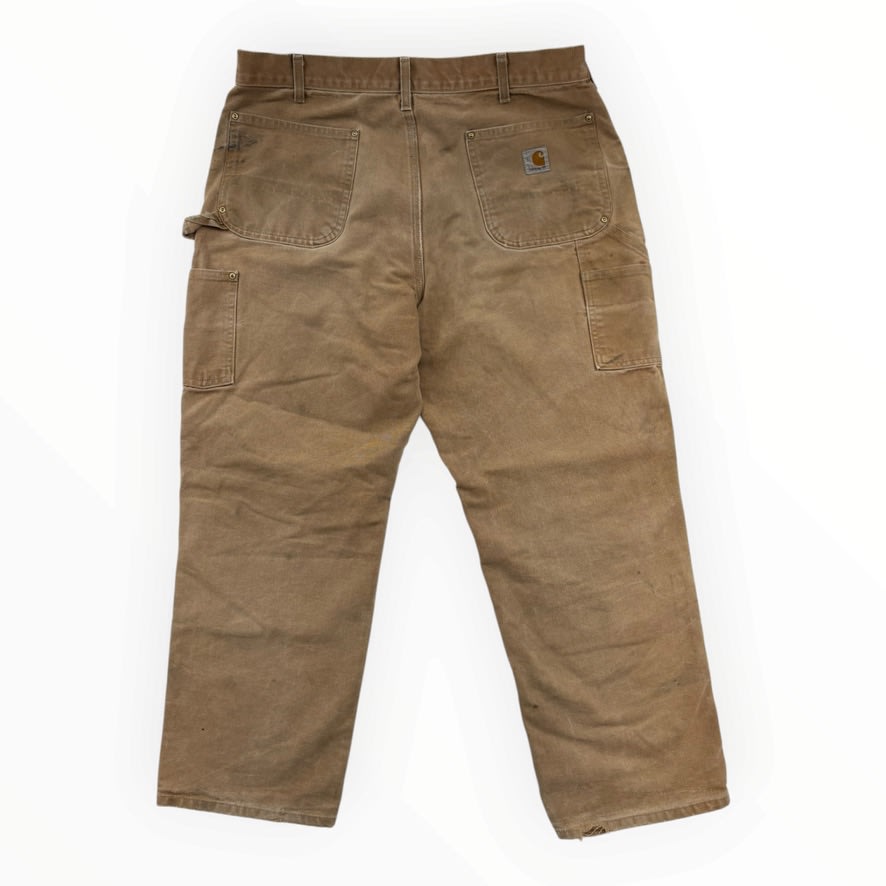 Carhartt Tan Distressed Double Knee Pants