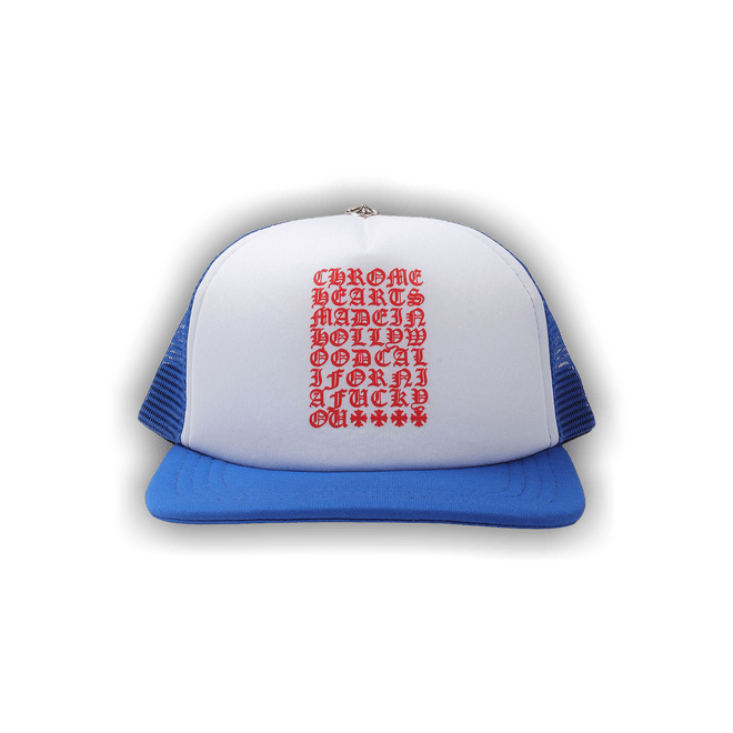 Chrome Hearts Eye Chart Trucker Hat Blue