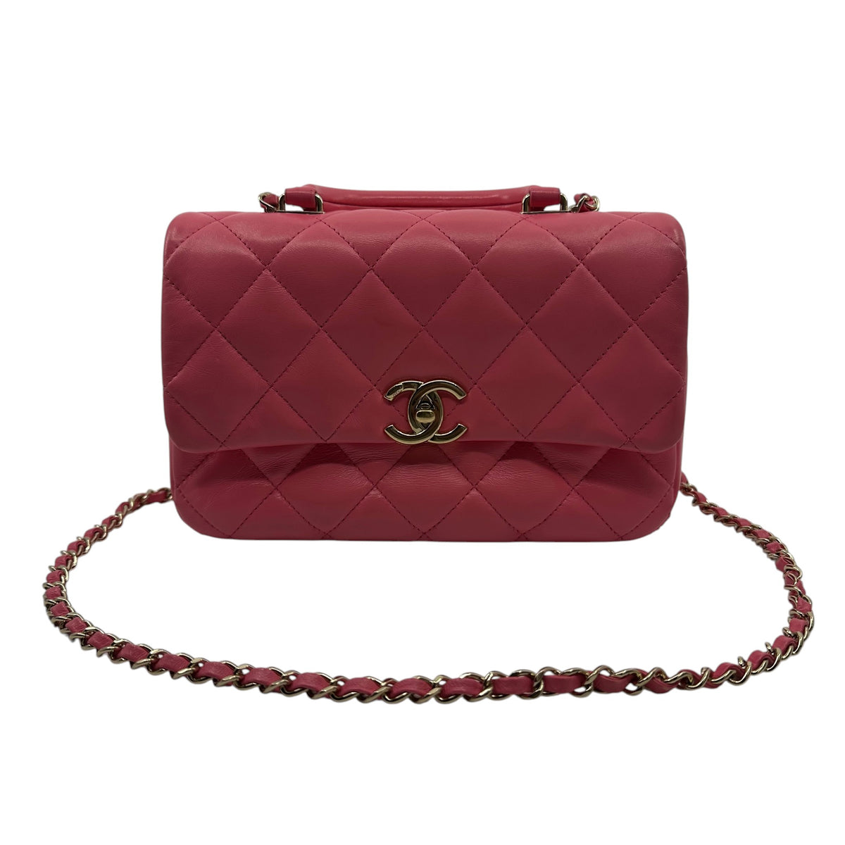 Chanel Quilted CC Handle Bag Pink