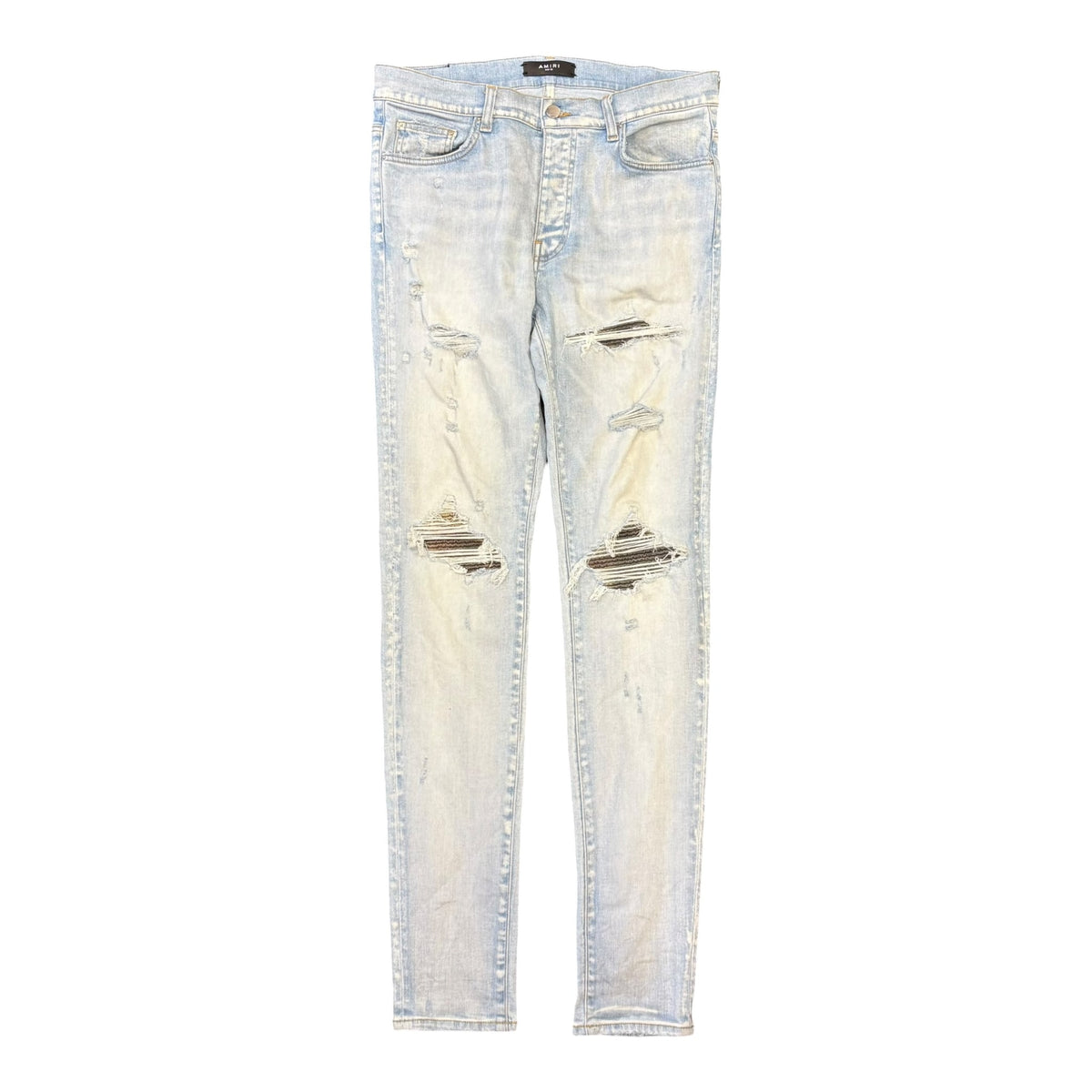 Amiri MX1 Camo Suede Patch Jeans