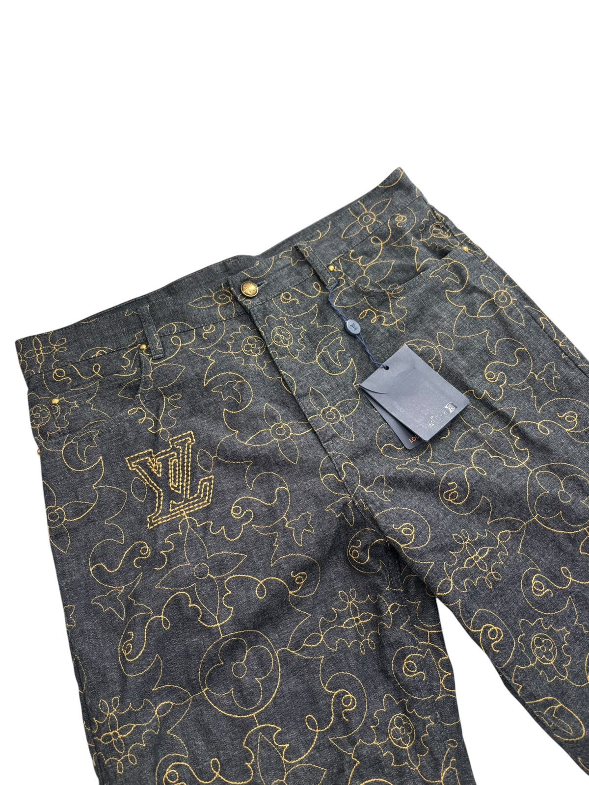 Louis Vuitton Arabesque Embroidered Denim Blue