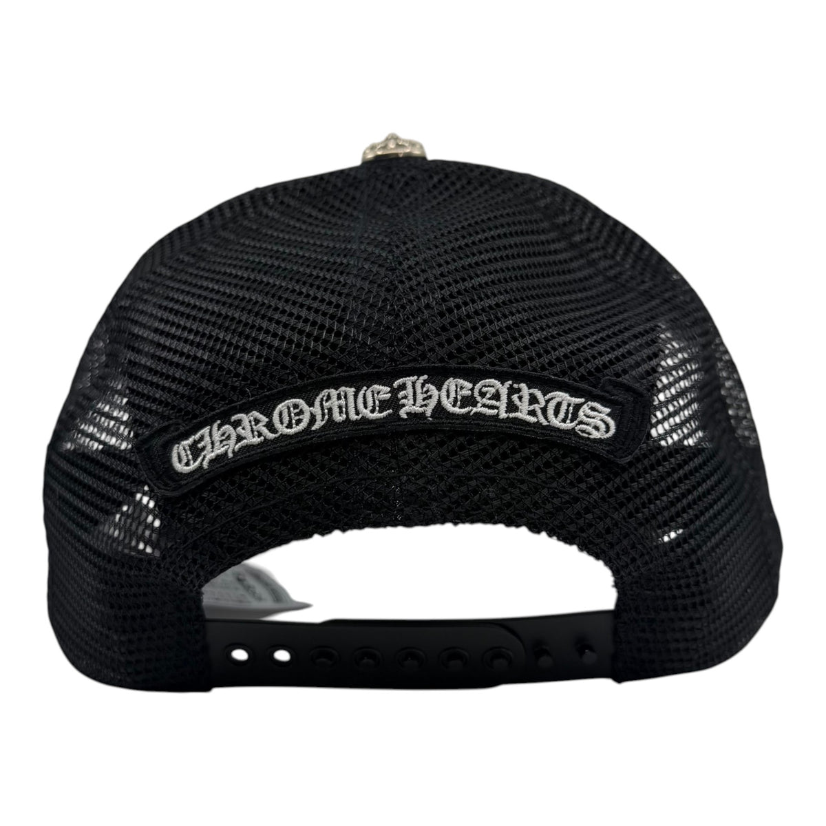 Chrome Hearts FUCK Letter Patch Trucker Cap Black