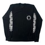 Chrome Hearts Horseshoe Floral Long-Sleeve Pocket Tee Black