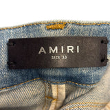 Amiri MX1 White Suede Patch Jeans Indigo