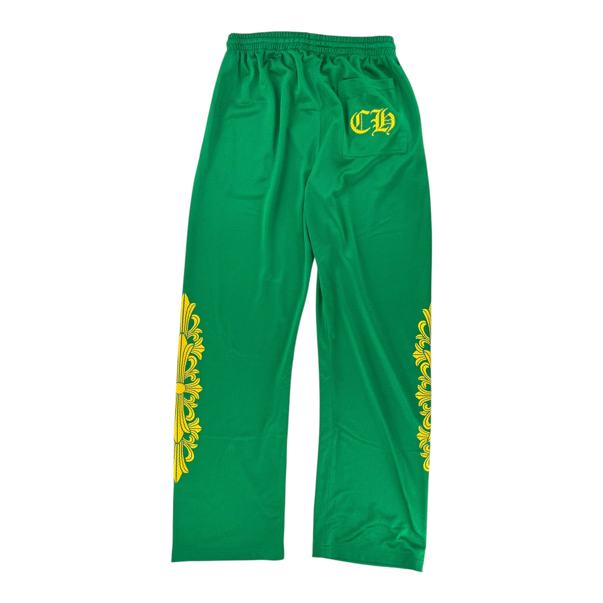Chrome Hearts Floral Mesh Jersey Pants Green/Yellow