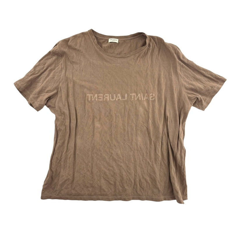 Saint Laurent Logo Tee Brown