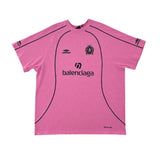 Balenciaga Paris Soccer T-Shirt Oversized Pink/Black