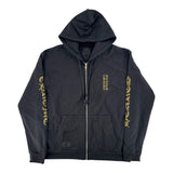 Chrome Hearts Vertical Logo Zip Up Hoodie Black/Army Green