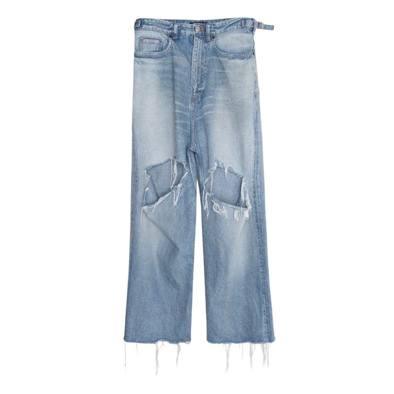 Balenciaga Destroyed Skater Jeans Blue